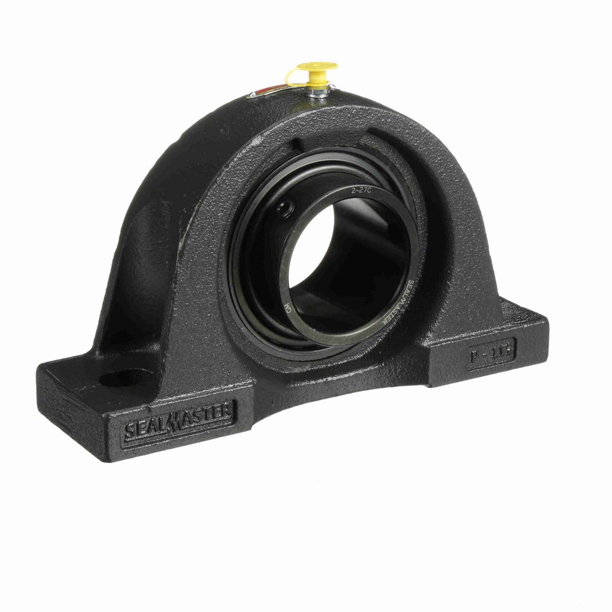 Sealmaster Mounted Cast Iron Two Bolt Pillow Block Ball Bearing - 52100 Bearing Steel, Black Oxided - Setscrew Lock - NP-39C