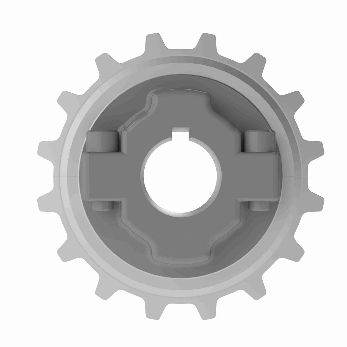 Rexnord 7700 Series Split Cast Stainless Steel Sprocket and a 16 Teeth with 1-3/8in Round Shaft-Ready Bore with Keyway & Setscrew - 614-163-3