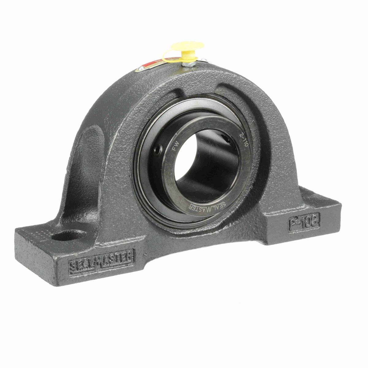 Sealmaster Mounted Cast Iron Two Bolt Pillow Block Ball Bearing - 52100 Bearing Steel, Black Oxided - Setscrew Lock - NP-26