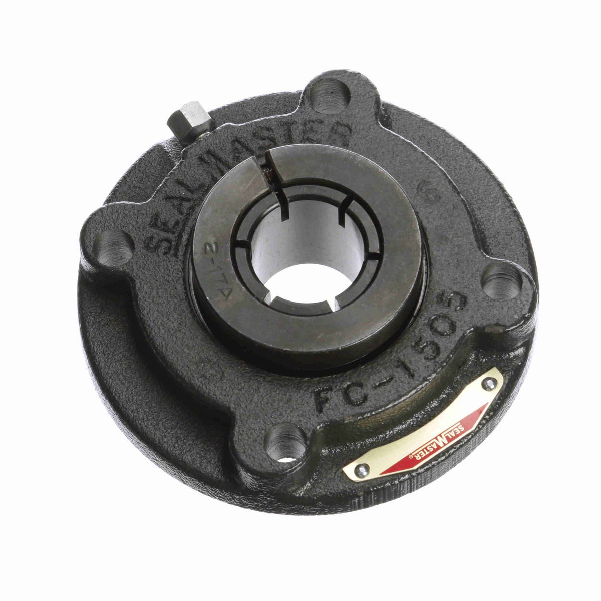 Sealmaster Mounted Cast Iron Flange Cartridge Ball Bearing - 52100 Bearing Steel, Black Oxided - Concentric Lock - Low Drag - MFC-19TX ALP