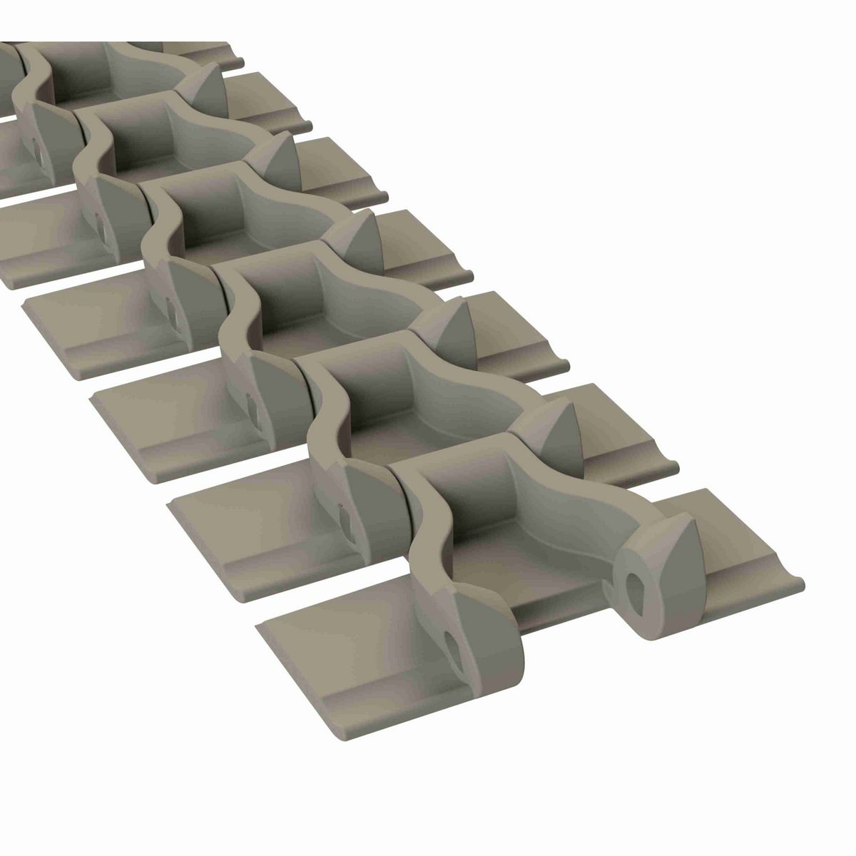 Rexnord 880B Side-flexing Solid Top, Material: Extreme Chemical Resistant (Grey), Width: 3.25in, Pitch: 1.5in - 81432161