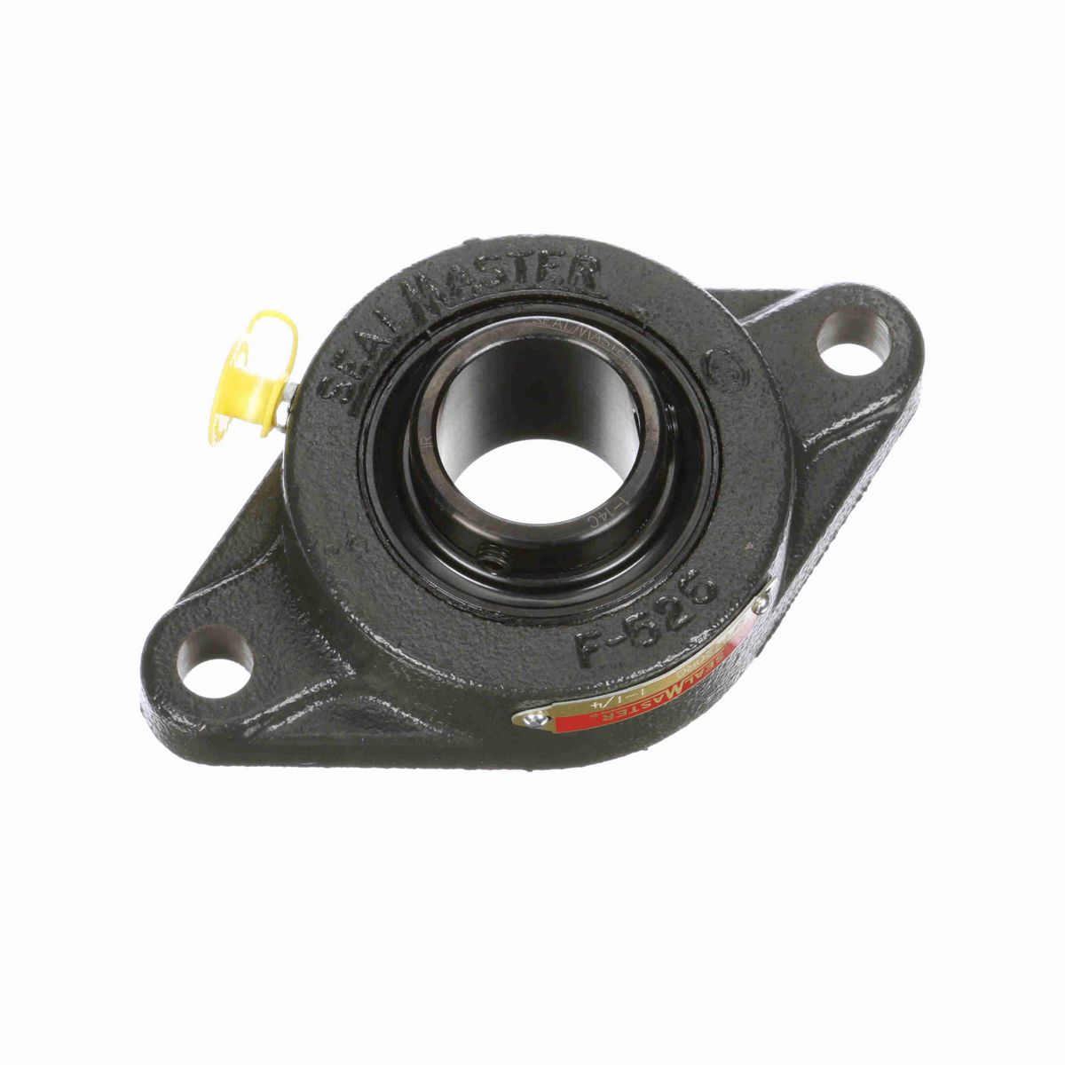 Sealmaster Mounted Cast Iron Two Bolt Flange Ball Bearing - 52100 Bearing Steel, Black Oxided - Setscrew Lock - SFT-20RC