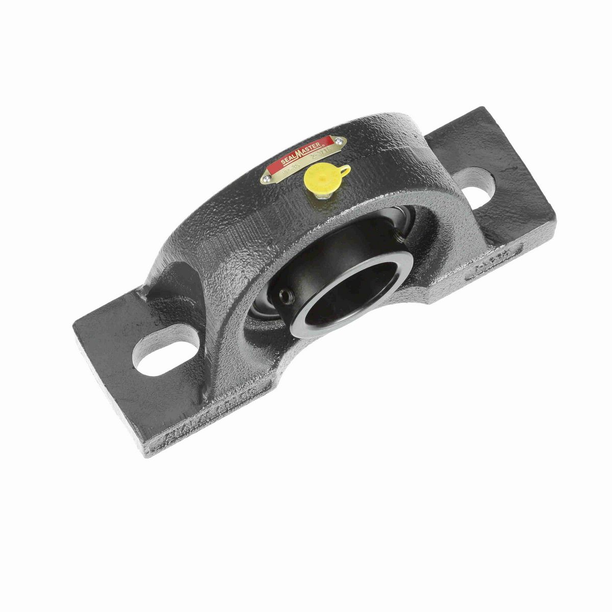Sealmaster Mounted Cast Iron Two Bolt Pillow Block Ball Bearing - 52100 Bearing Steel, Black Oxided - Setscrew Lock - MP-35
