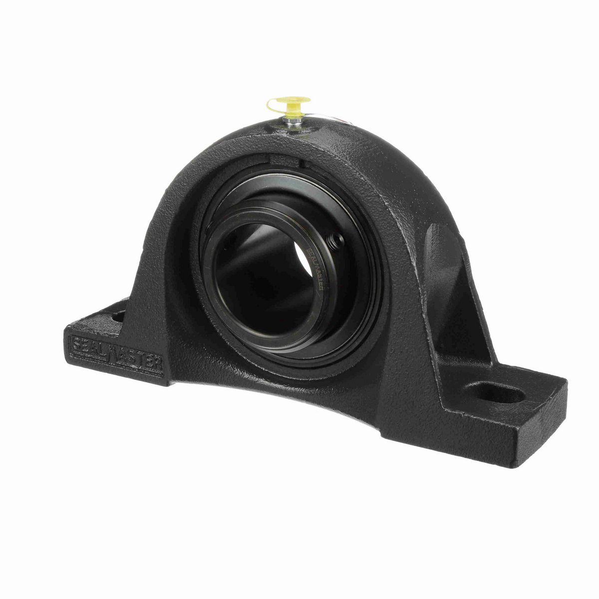 Sealmaster Mounted Cast Iron Two Bolt Pillow Block Ball Bearing - 52100 Bearing Steel, Black Oxided - Double Setscrew Lock - MSPD-43