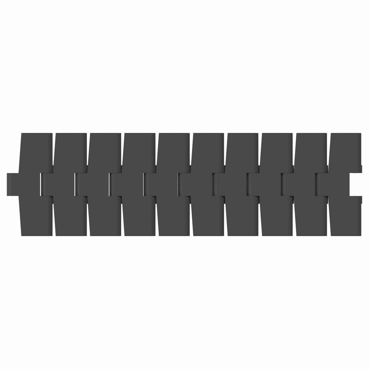 Rexnord 879TAB Side-flexing Solid Top, Material: Black Wear Resistant, Width: 4.5in, Pitch: 1.5in - 81405742