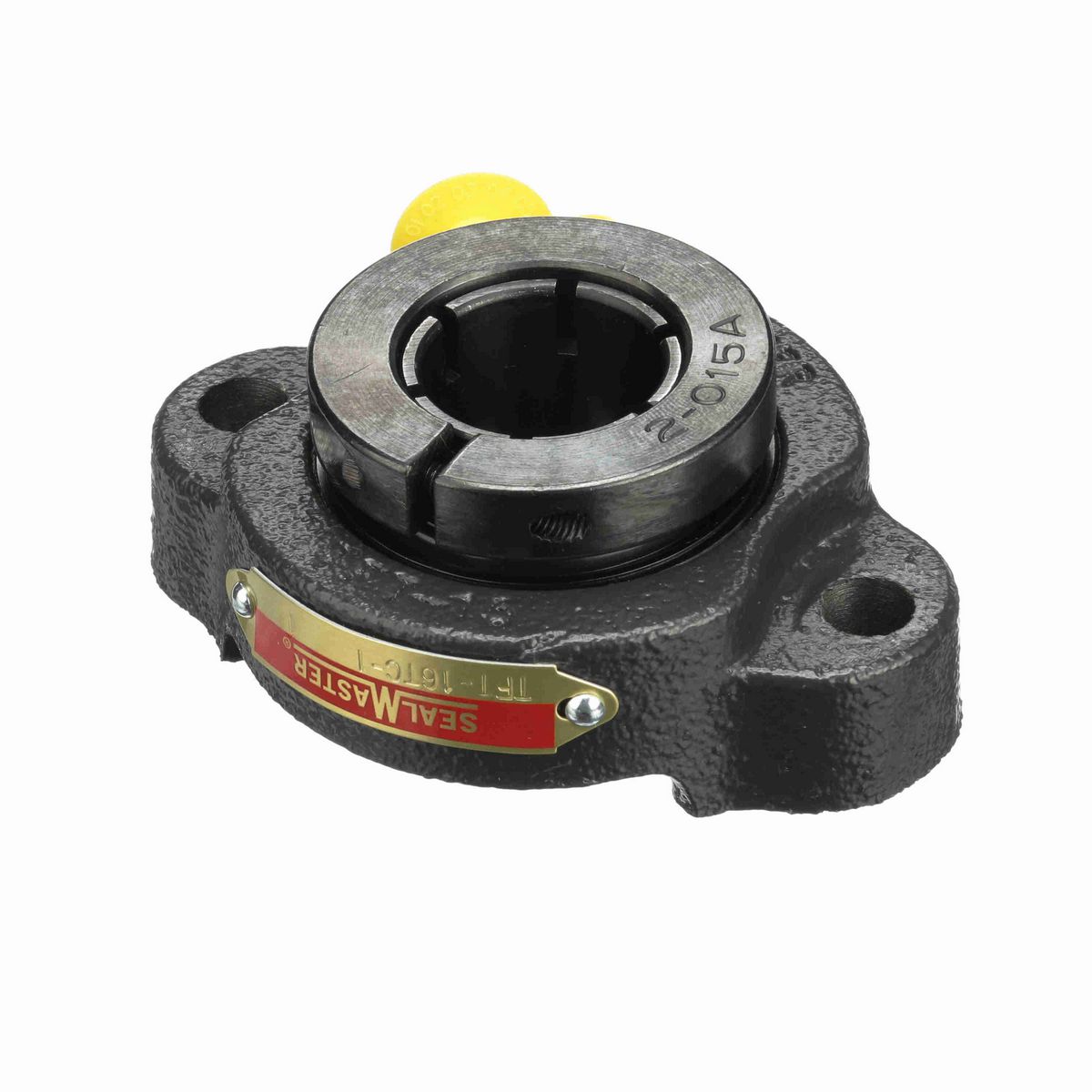 Sealmaster Mounted Cast Iron Two Bolt Flange Ball Bearing - 52100 Bearing Steel, Black Oxided - Concentric Lock - TFT-16TC-1