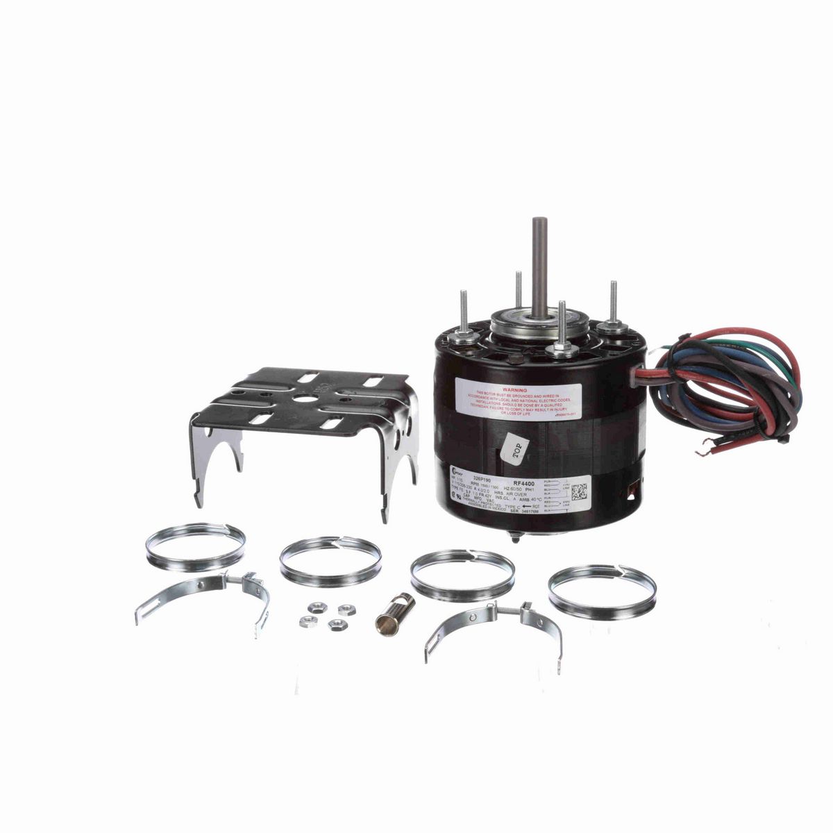 Century Refrigeration Motor, 1/10 HP, 1 Ph, 60/50 Hz, 115/208-230 V, 1550/1300 RPM, 1 Speed, 42 Frame, OPEN - RF4400