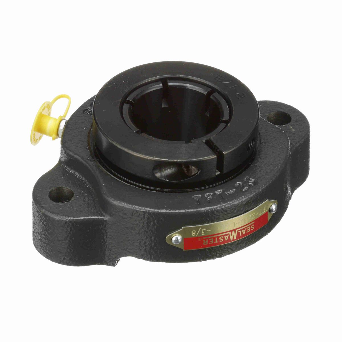Sealmaster Mounted Cast Iron Two Bolt Flange Ball Bearing - 52100 Bearing Steel, Black Oxided - Concentric Lock - TFT-22TC-1
