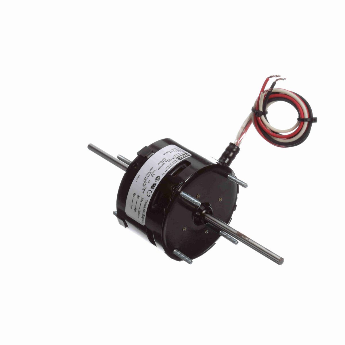 FASCO Fan and Blower Motor, 1/125-1/200 HP, 1 Ph, 60 Hz, 115 V, 1500 RPM, 2 Speed, 3.3" Diameter, OAO - D129