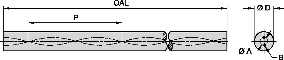 Long Rods Kennametal Helical Coolant Hole Rods - As Sintered - Metric [2885327]