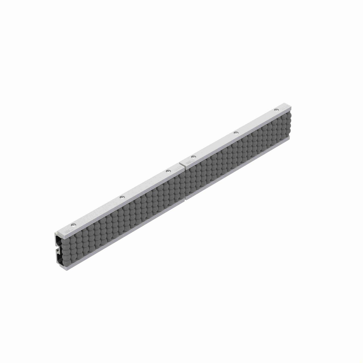 System Plast Beadwall: 1.13"W X 3.16"H X 96"L Gray Aluminum - VG-684BR-3-AB-08