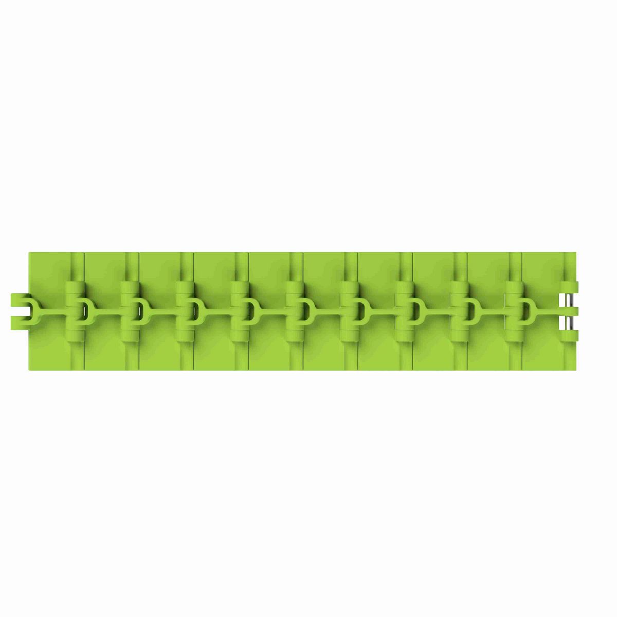 Rexnord 820 Straight Running Solid Top, Material: Bright Lime-Green Dry PET Low Friction, Width: 4.5in, Pitch: 1.5in - 10481424