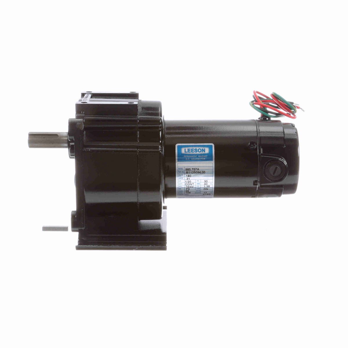 LEESON Parallel Shaft Gearmotor, 0.05 HP, 180 V, 106 RPM, 30 Frame, TENV - M1125094.00