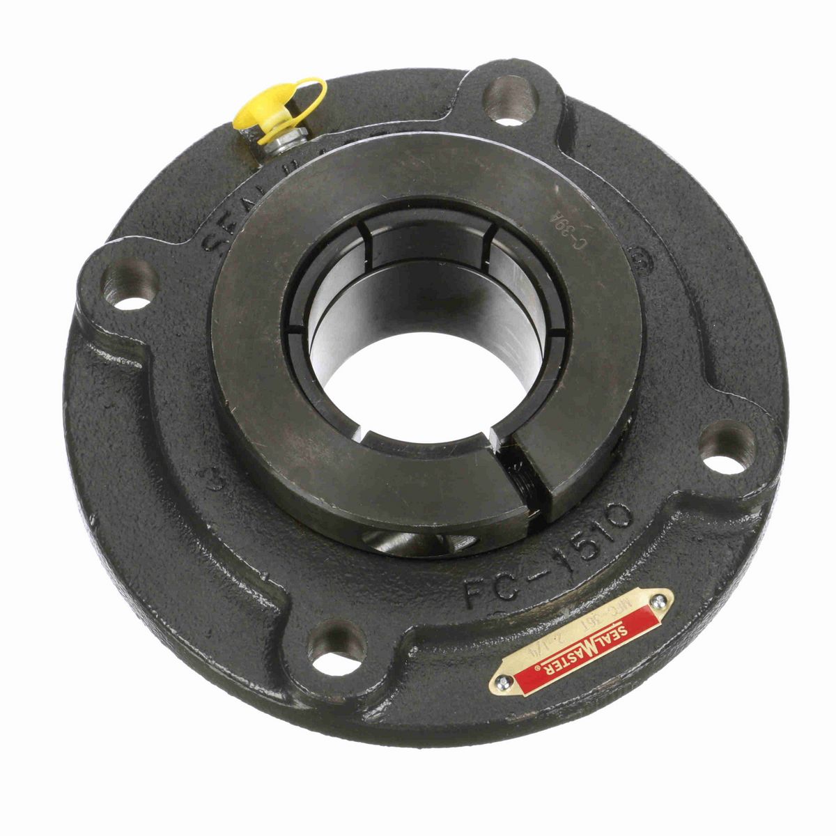 Sealmaster Mounted Cast Iron Flange Cartridge Ball Bearing - 52100 Bearing Steel, Black Oxided - Concentric Lock - MFC-36T