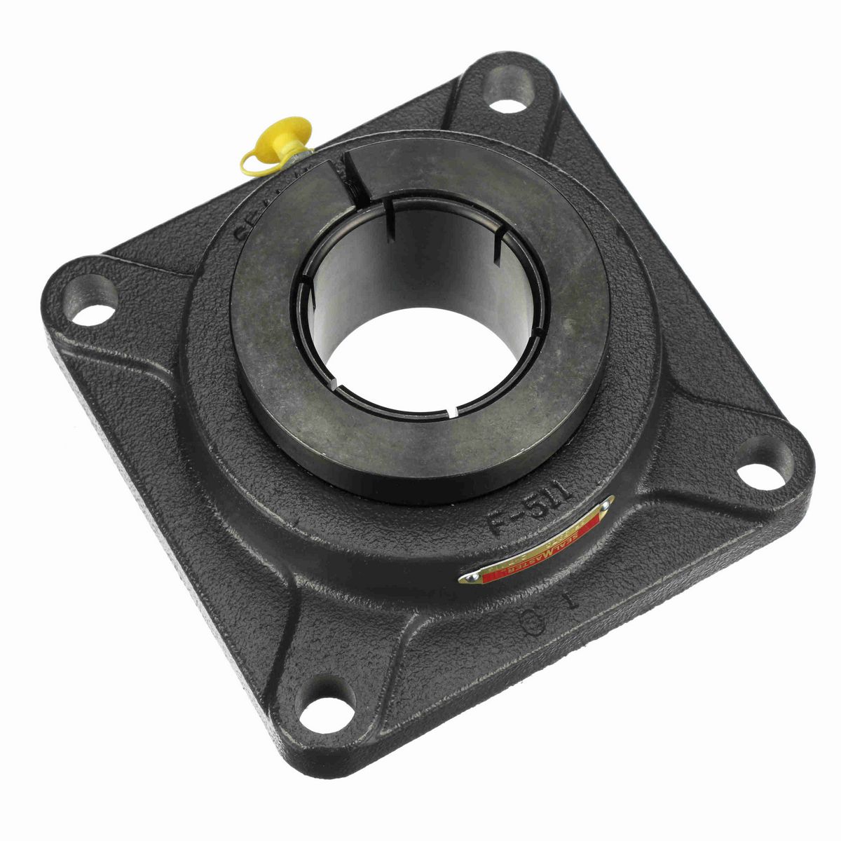 Sealmaster Mounted Cast Iron Four Bolt Flange Ball Bearing - 52100 Bearing Steel, Black Oxided - Concentric Lock - SF-39TC