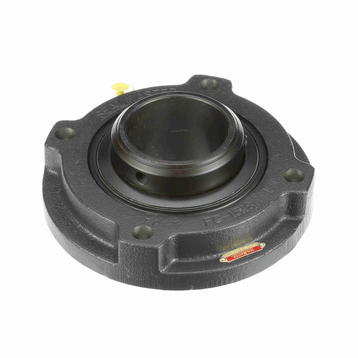 Sealmaster Mounted Cast Iron Flange Cartridge Ball Bearing - 52100 Bearing Steel, Black Oxided - Double Setscrew Lock - MFCD-63