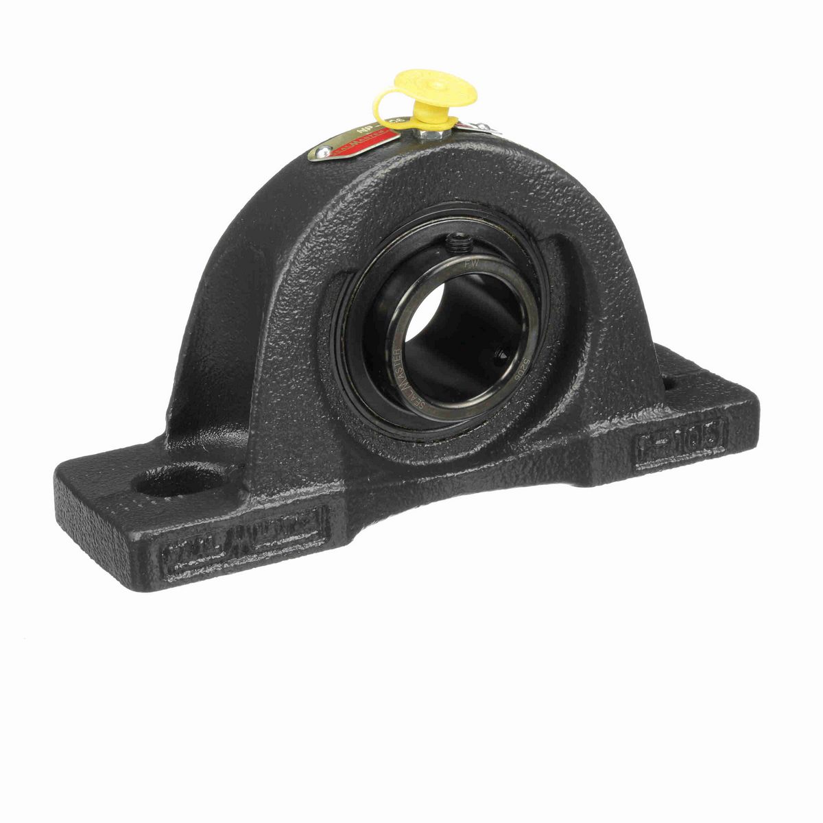 Sealmaster Mounted Cast Iron Two Bolt Pillow Block Ball Bearing - 52100 Bearing Steel, Black Oxided - Setscrew Lock - NP-206