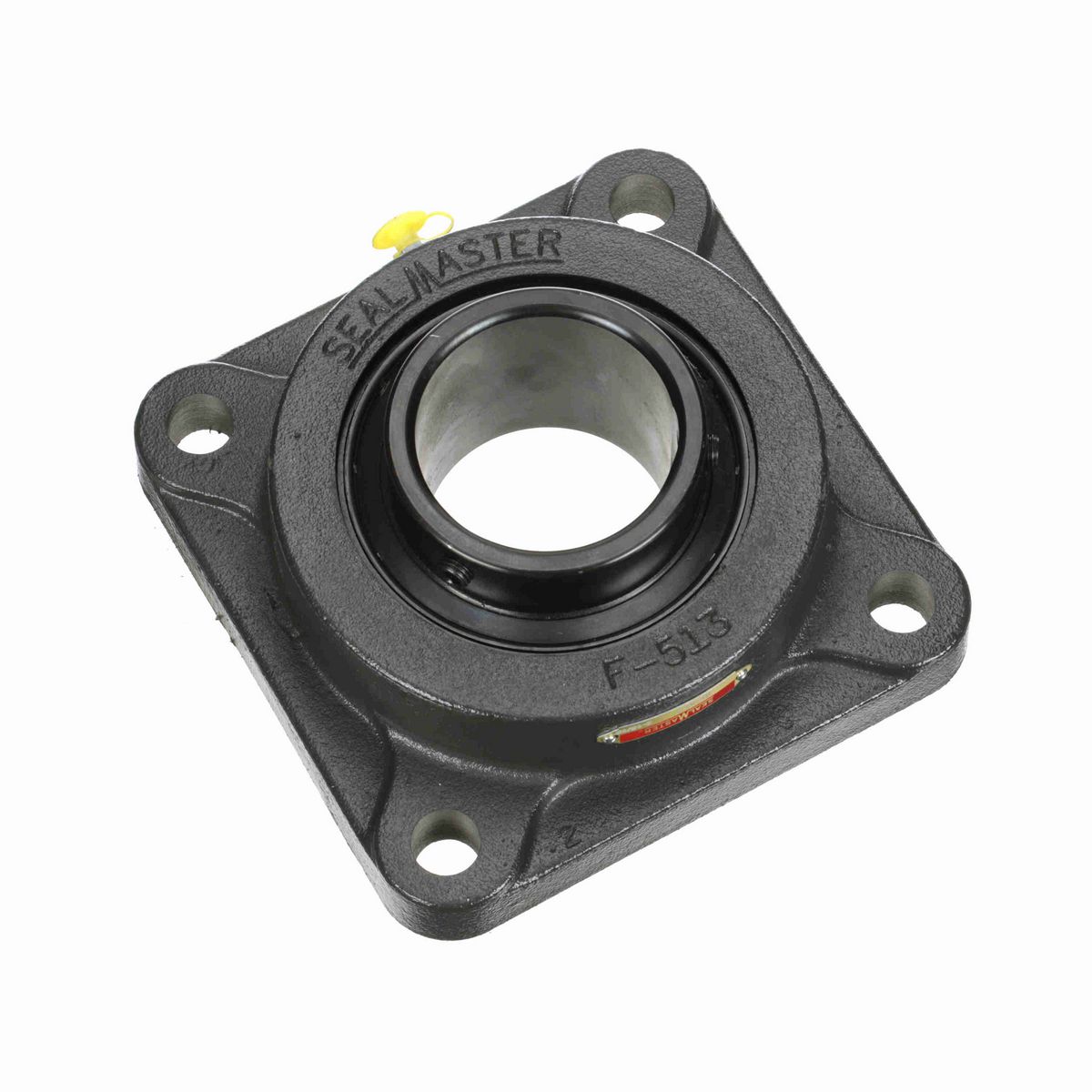 Sealmaster Mounted Cast Iron Four Bolt Flange Ball Bearing - 52100 Bearing Steel, Black Oxided - Setscrew Lock - SF-47C