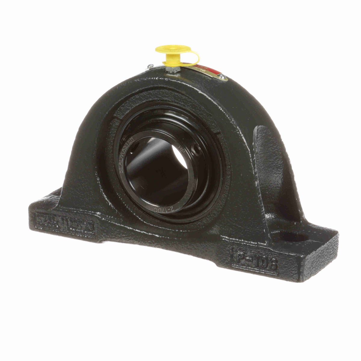 Sealmaster Mounted Cast Iron Two Bolt Pillow Block Ball Bearing - 52100 Bearing Steel, Black Oxided - Double Setscrew Lock - NPD-23C