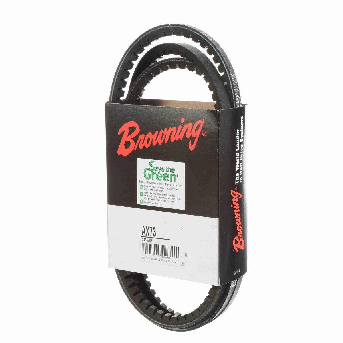 Browning EPDM Notched Belt 98% Efficient - AX73