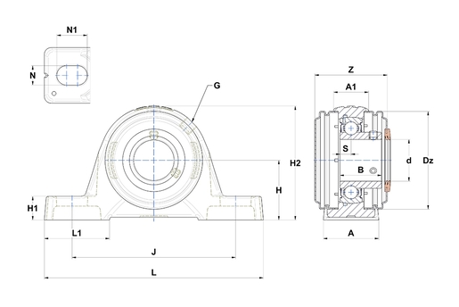 Фланцевый подшипниковый узел SNR USPE201CC