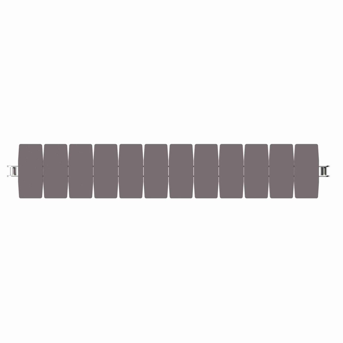 Rexnord 1873TAB Side-flexing Solid Top, Material: Brown High Performance, Width: 3.25in, Pitch: 1.5in - 81414071