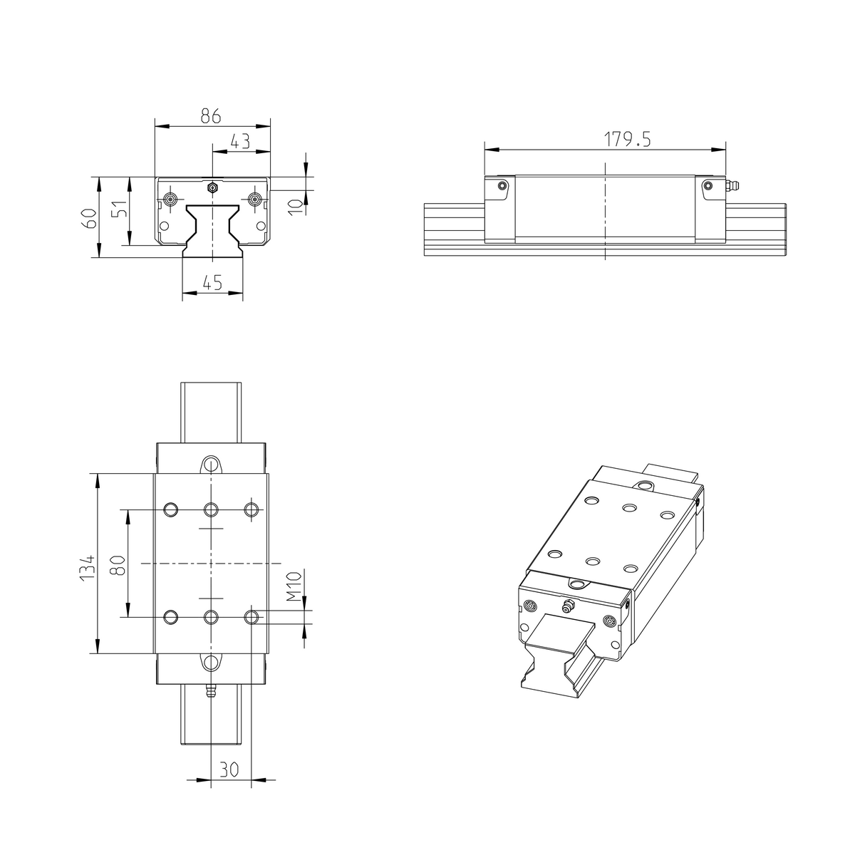 Роликовая каретка из углеродистой стали Bosch Rexroth RWD-045-SLS-C2-S-2 [R18234212X]