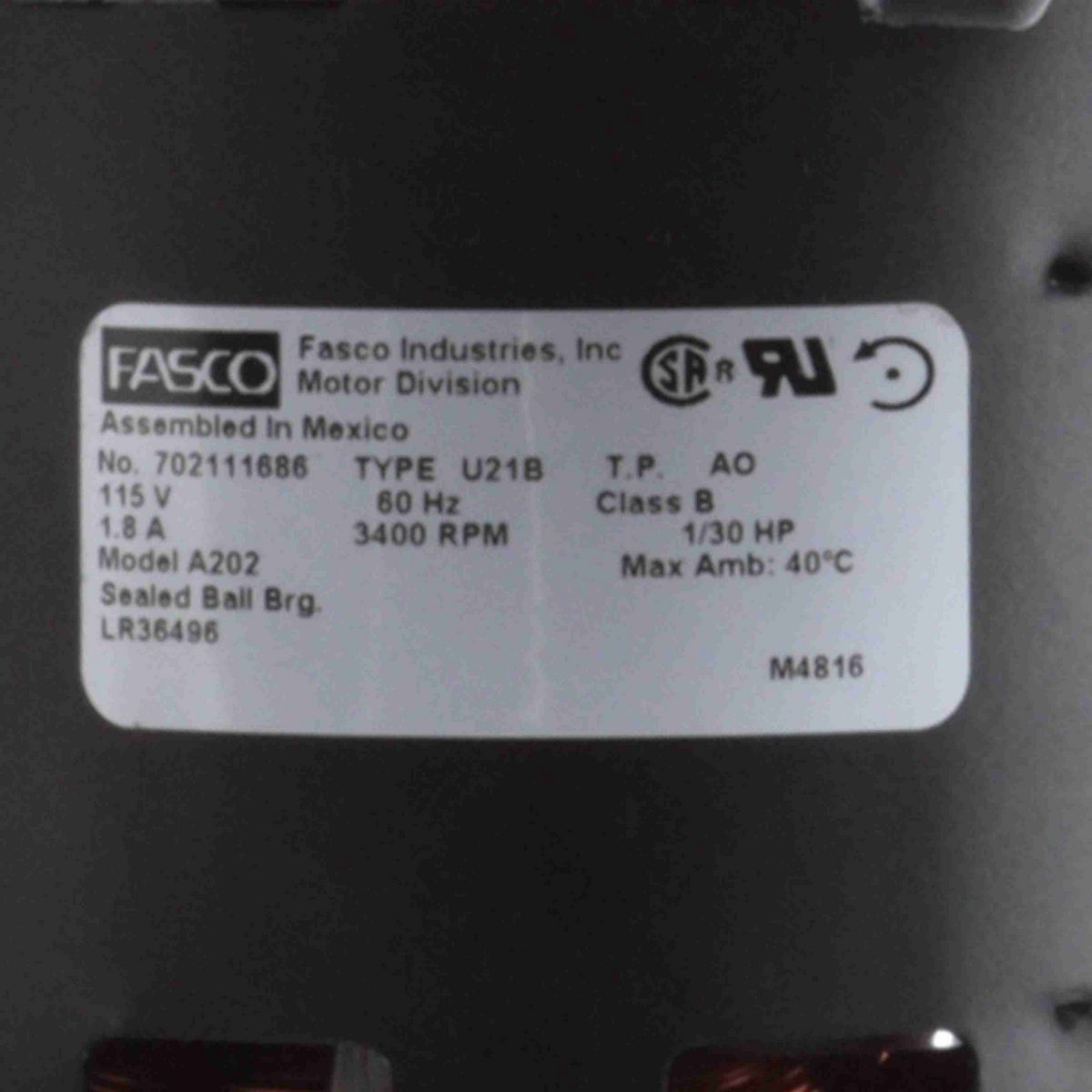FASCO Round Outlet Shaded Pole OEM Replacement Draft Inducer Blower, 115 Volts, Flange: No - A202