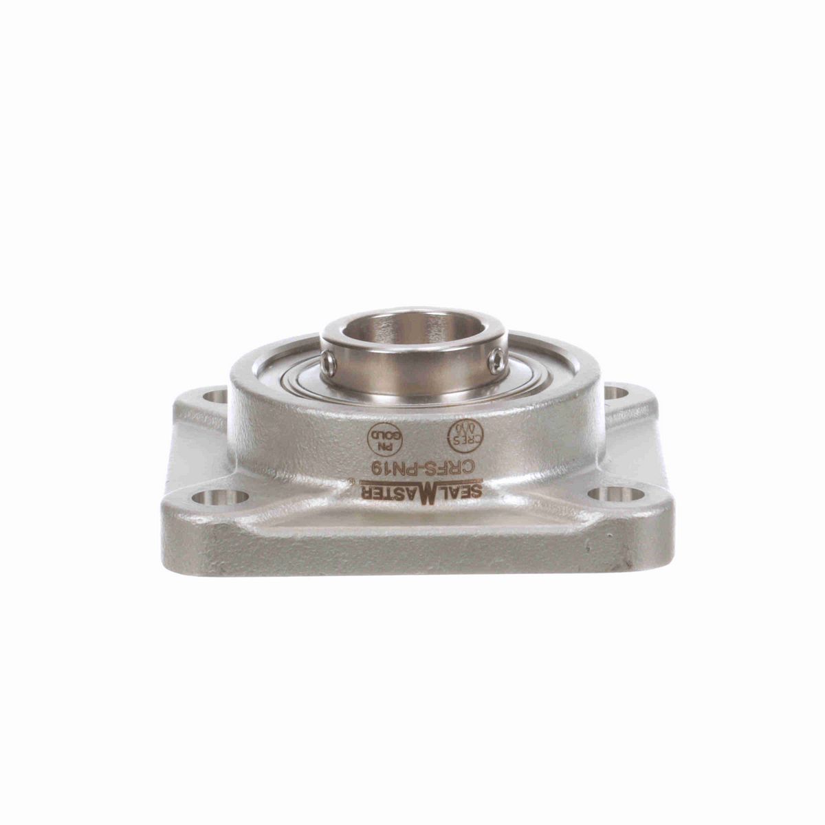 Sealmaster Mounted Stainless Steel Four Bolt Flange Ball Bearing - 52100 Bearing Steel, Phosphorus Nickel Coated - Setscrew Lock - Corrosion Resistant - CRFS-PN19