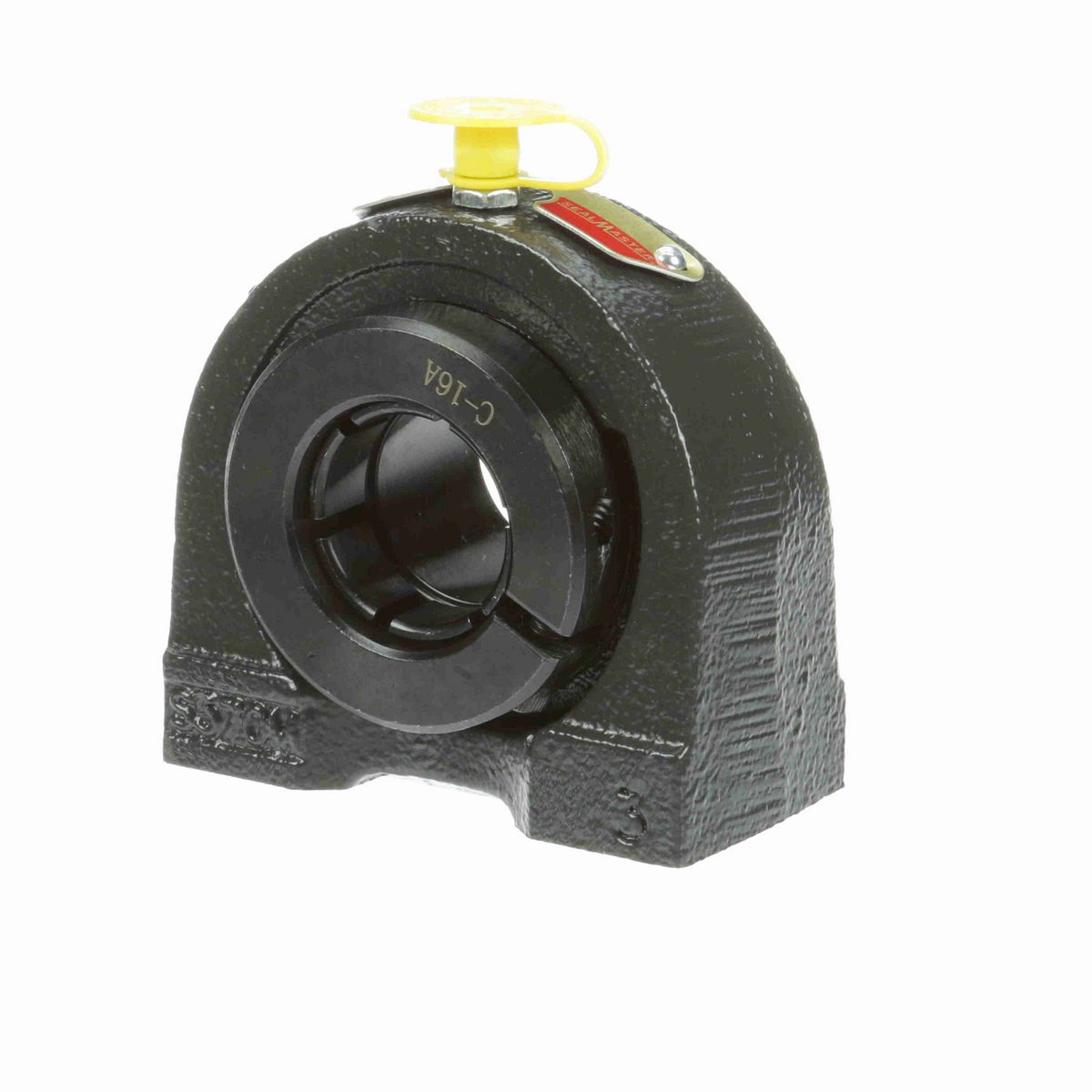 Sealmaster Mounted Cast Iron Tapped Base Pillow Block Ball Bearing - 52100 Bearing Steel, Black Oxided - Concentric Lock - TB-16TC