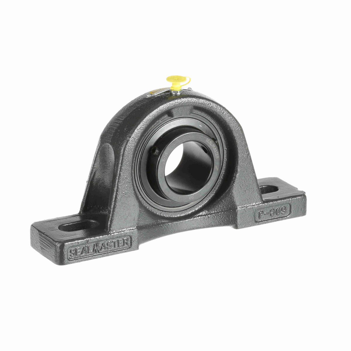 Sealmaster Mounted Cast Iron Two Bolt Pillow Block Ball Bearing - 52100 Bearing Steel, Black Oxided - Setscrew Lock - Air Handling Housing Fit, Noise Tested - SPM-31 CXU