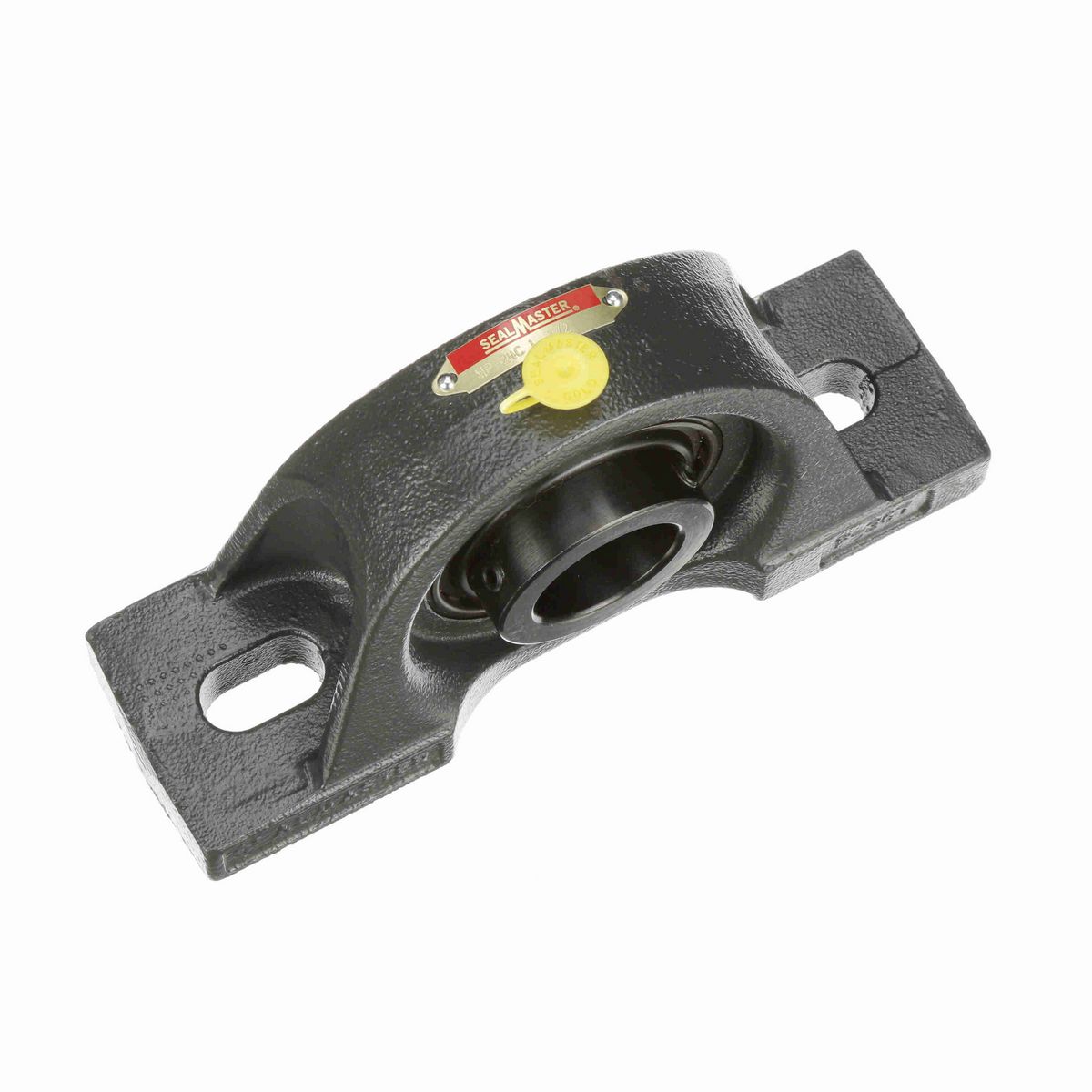 Sealmaster Mounted Cast Iron Two Bolt Pillow Block Ball Bearing - 52100 Bearing Steel, Black Oxided - Setscrew Lock - MP-24C
