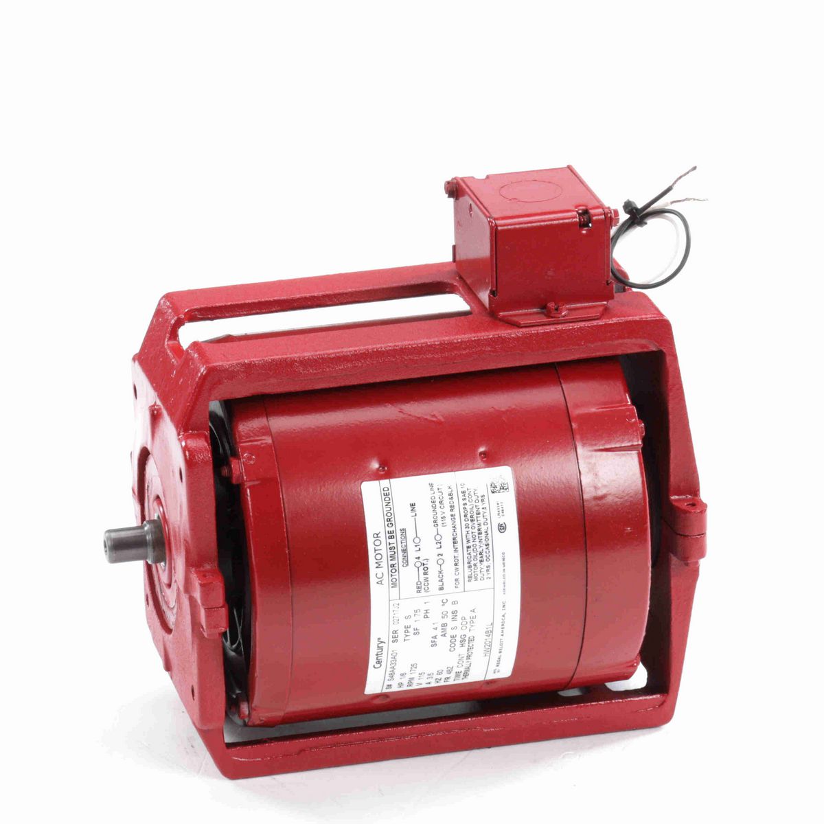 Century Circulator Pump Motor, 1/6 HP, 1 Ph, 60 Hz, 115 V, 1800 RPM, 48Z Frame, ODP - HW2014B1L