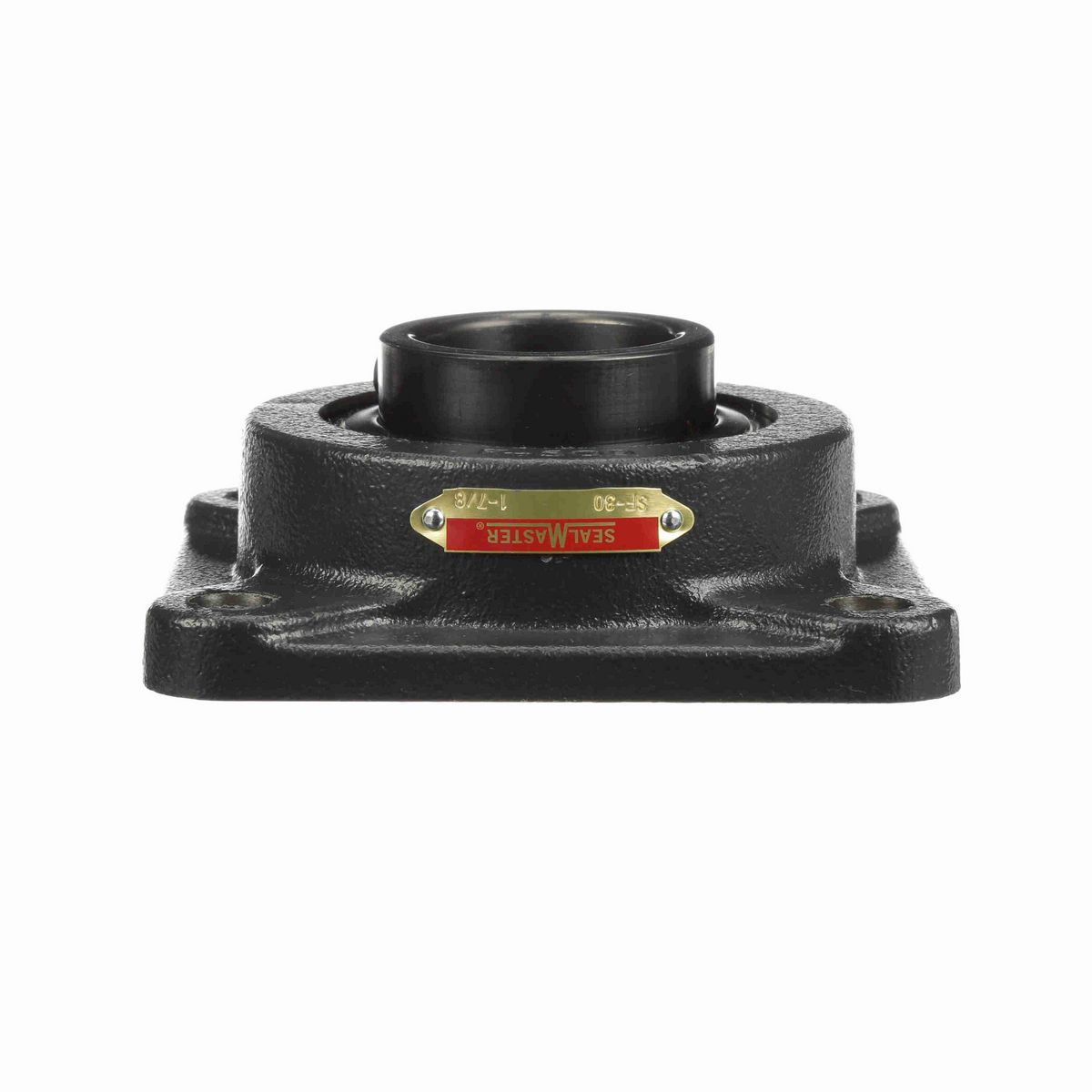 Sealmaster Mounted Cast Iron Four Bolt Flange Ball Bearing - 52100 Bearing Steel, Black Oxided - Setscrew Lock - SF-30