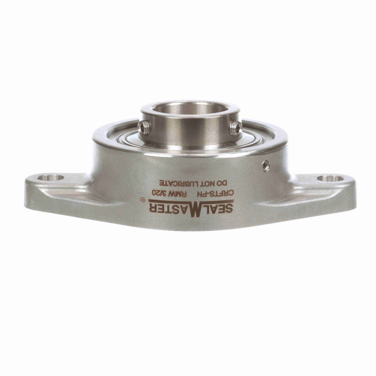 Sealmaster Mounted Stainless Steel Two Bolt Flange Ball Bearing - 52100 Bearing Steel, Phosphorus Nickel Coated - Setscrew Lock - Corrosion Resistant - Reduced Maintenance - Lubed for Life - CRFTS-PN23 RMW