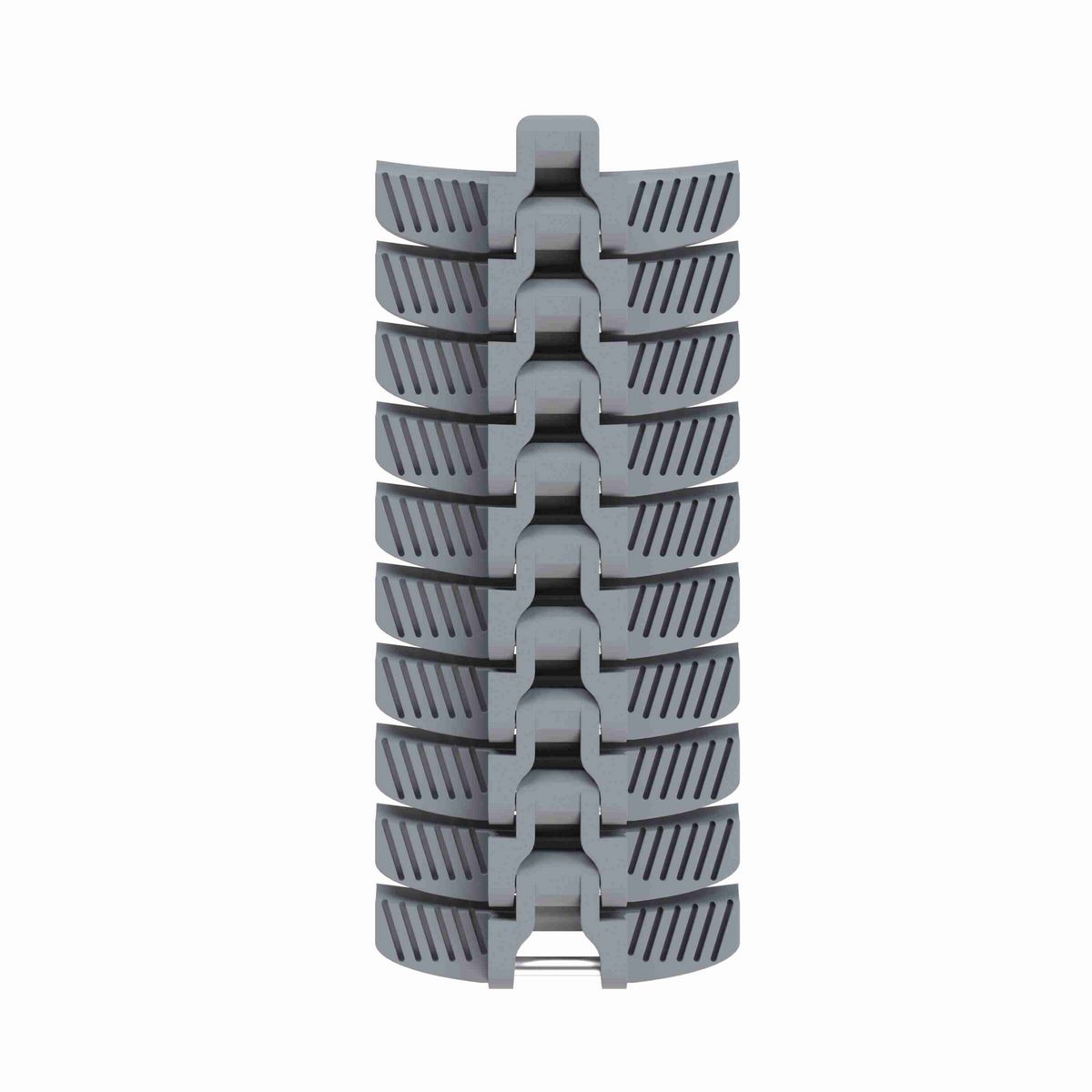 Rexnord 1050 FTLPC Side-flexing Solid Top, Material: Silver Platinum Series, Width: 4.5in, Pitch: 1in - 81429803