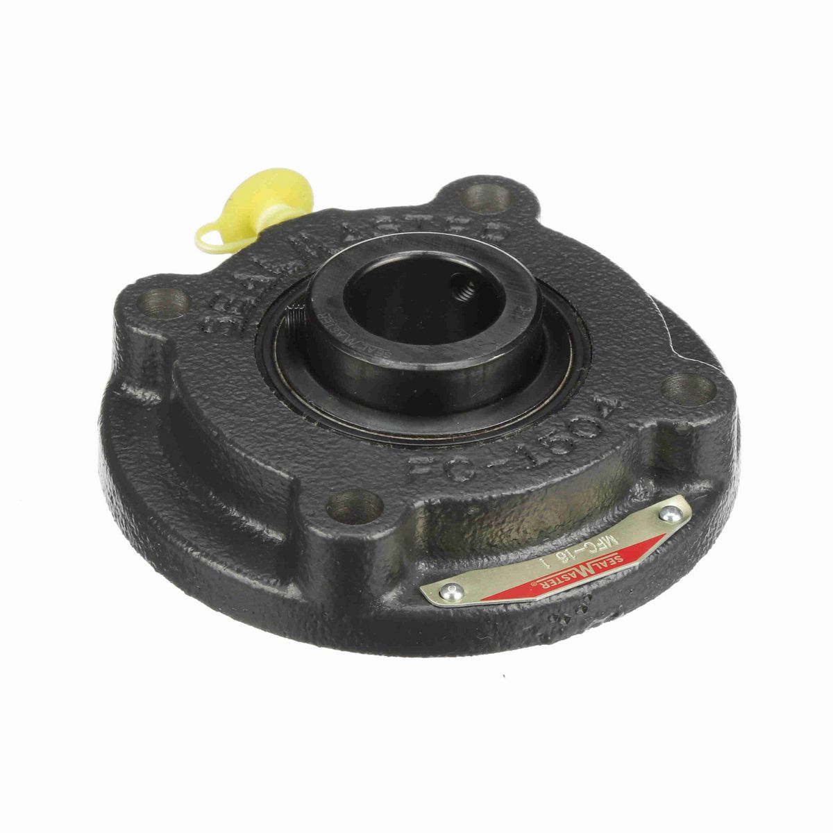 Sealmaster Mounted Cast Iron Flange Cartridge Ball Bearing - 52100 Bearing Steel, Black Oxided - Setscrew Lock - MFC-16