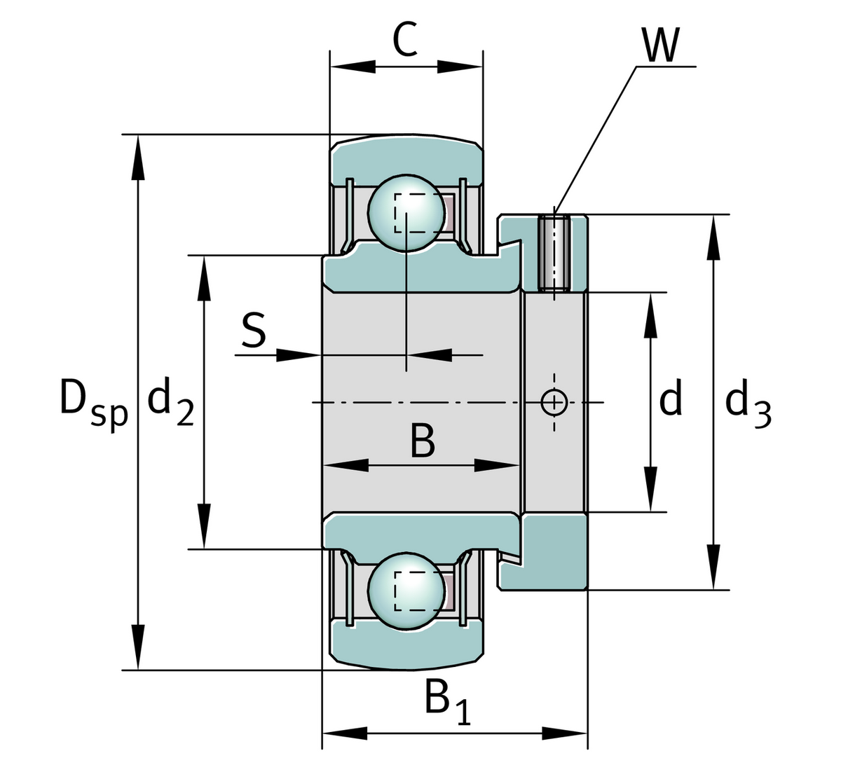 Радиальный закрепляемый шарикоподшипник INA RA100-XL-NPP-B