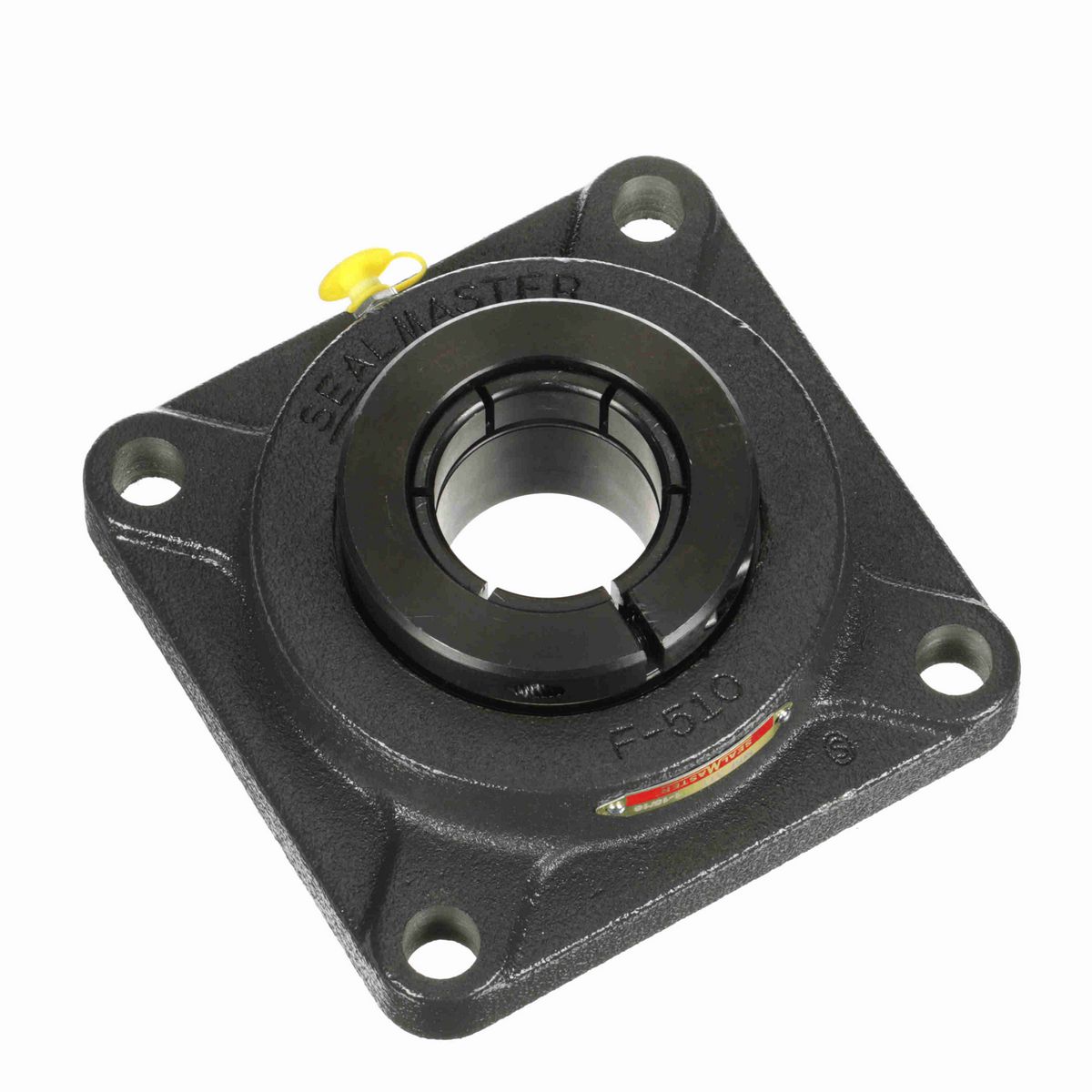 Sealmaster Mounted Cast Iron Four Bolt Flange Ball Bearing - 52100 Bearing Steel, Black Oxided - Concentric Lock - MSF-31T