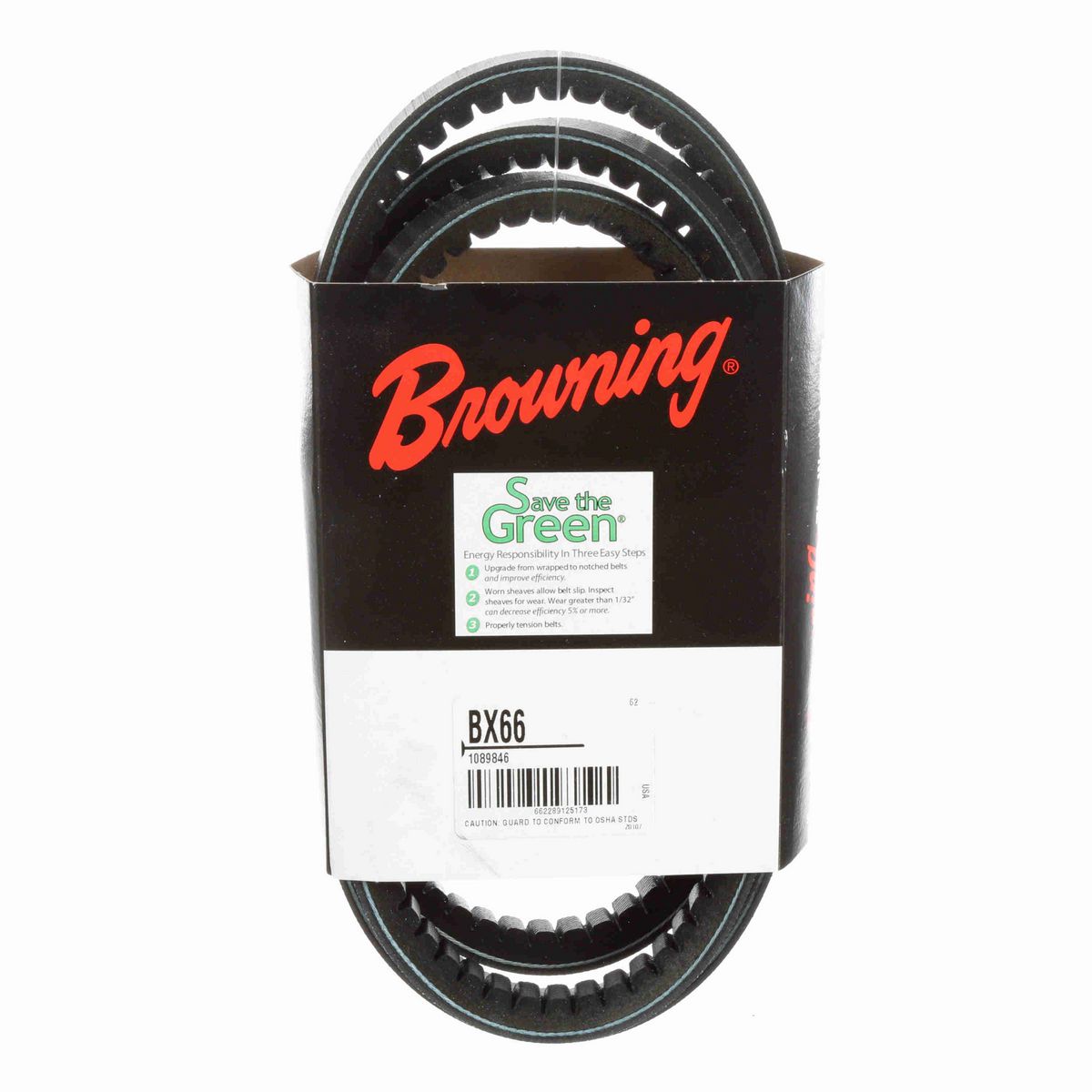 Browning EPDM Notched Belt 98% Efficient - BX66