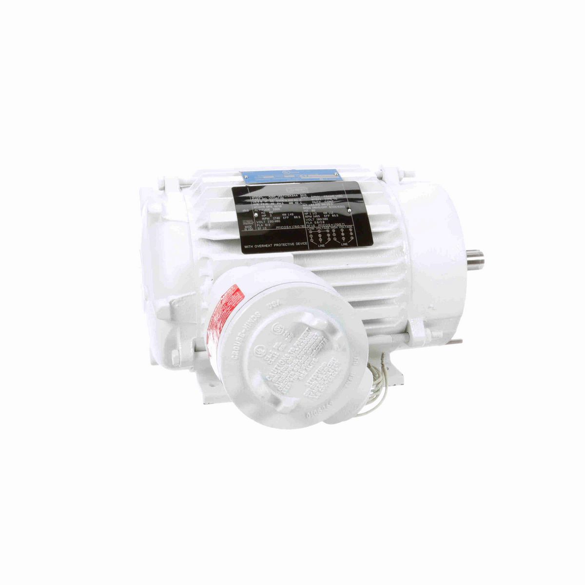 LEESON Explosion Proof Motor, 2 & 1.50 HP, 3 Ph, 60 & 50 Hz, 230/460 & 190/380 V, 1800 & 1500 RPM, 145TC Frame, EPNV - 122397.00