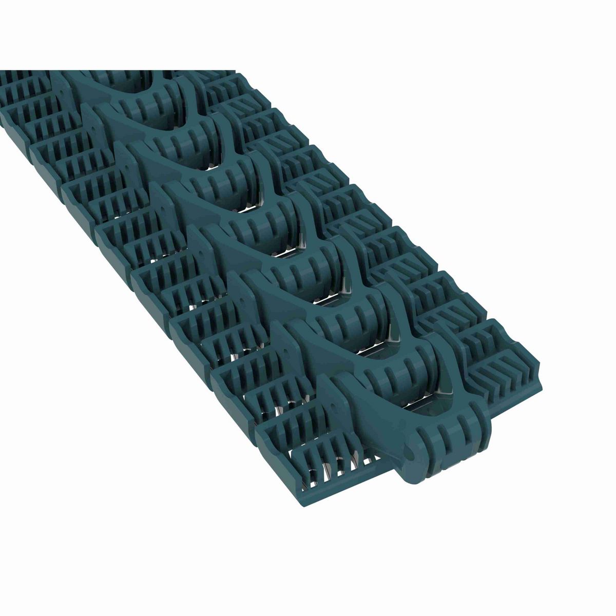 Rexnord 1040FGM Side-flexing Flush Grid, Material: Green Low Friction Acetal, Width: 3.3in, Pitch: 1in - 10604583