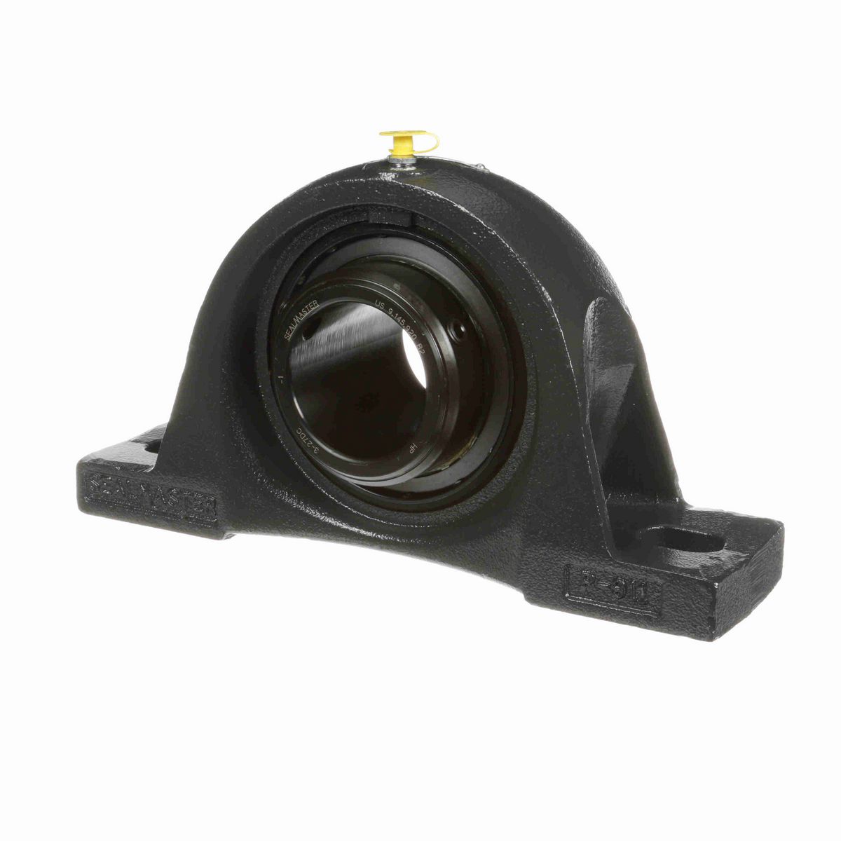 Sealmaster Mounted Cast Iron Two Bolt Pillow Block Ball Bearing - 52100 Bearing Steel, Black Oxided - Double Setscrew Lock - MSPD-39C