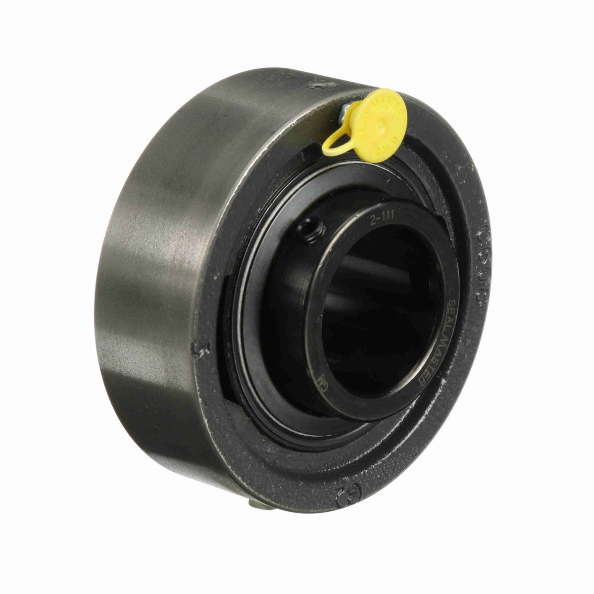 Sealmaster Mounted Cast Iron Cylindrical Cartridge Ball Bearing - 52100 Bearing Steel, Black Oxided - Setscrew Lock - SC-27