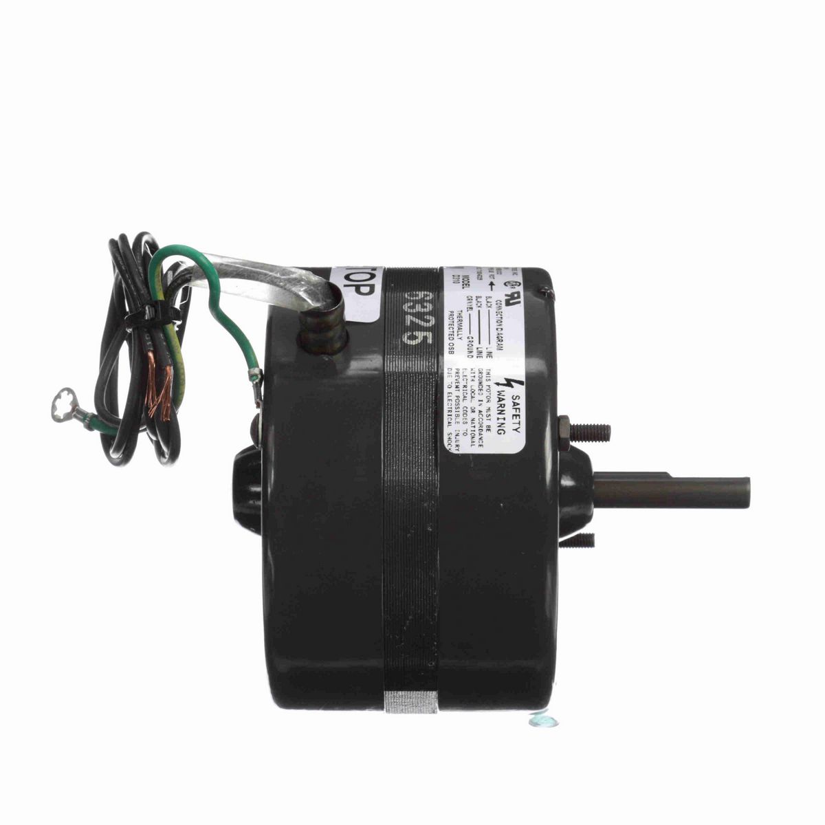 FASCO Fan and Blower Motor, 1/12 HP, 1 Ph, 60 Hz, 115 V, 1500 RPM, 1 Speed, 4.4" Diameter, OAO - D310