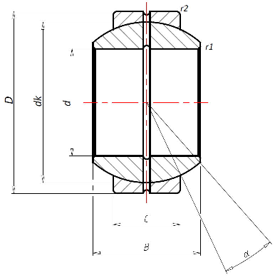 Сферический подшипник скольжения Askubal series G, type GE-FO, GE 35-FO [510721], требующий обслуживания