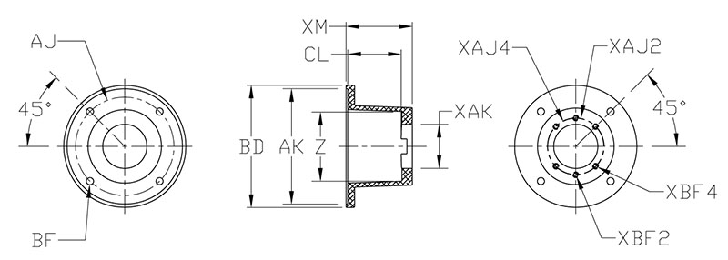 Vertical Pump / Motor Mounts  - SAE and USA4F17 Pump Flanges Timken 84527105175
