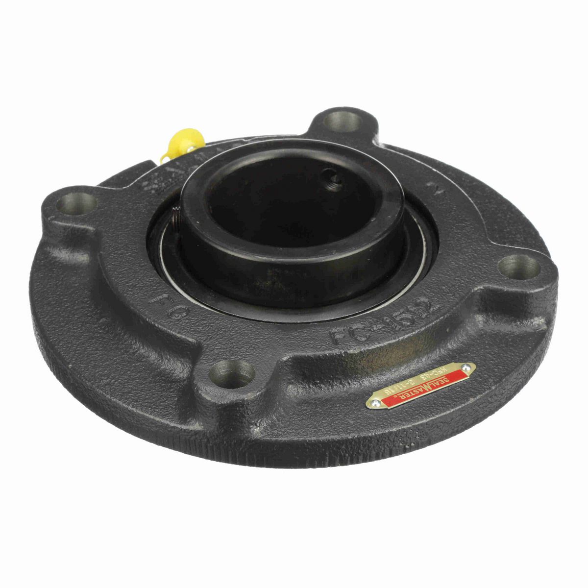 Sealmaster Mounted Cast Iron Flange Cartridge Ball Bearing - 52100 Bearing Steel, Black Oxided - Setscrew Lock - MFC-43
