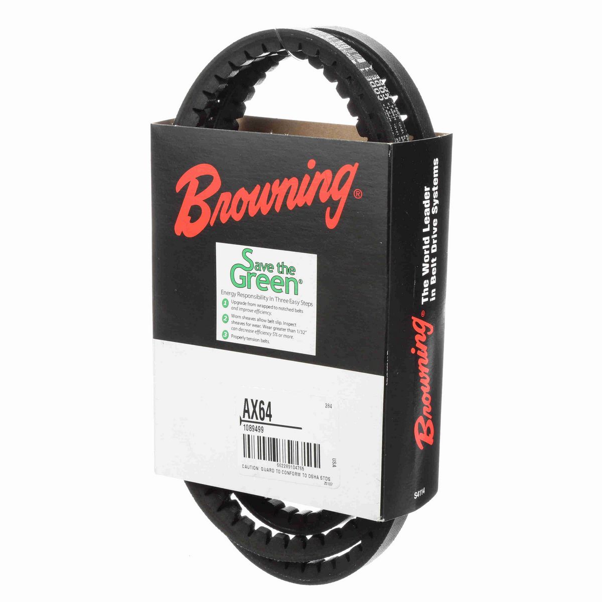 Browning EPDM Notched Belt 98% Efficient - AX64