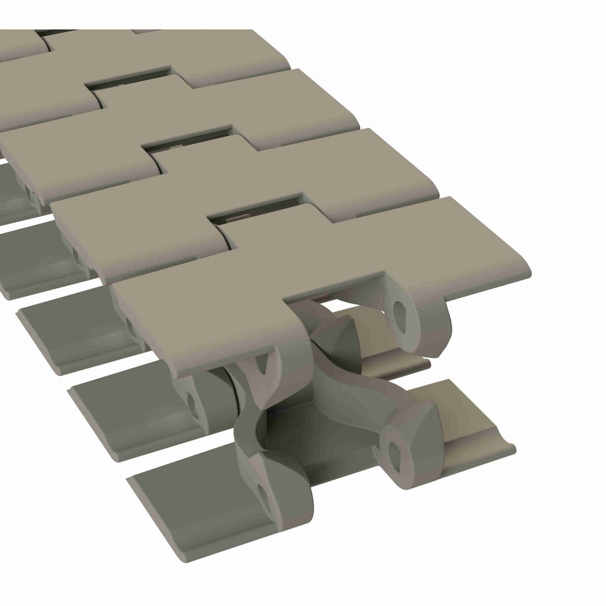 Rexnord 880B Side-flexing Solid Top, Material: Extreme Chemical Resistant (Grey), Width: 3.25in, Pitch: 1.5in - 81432161